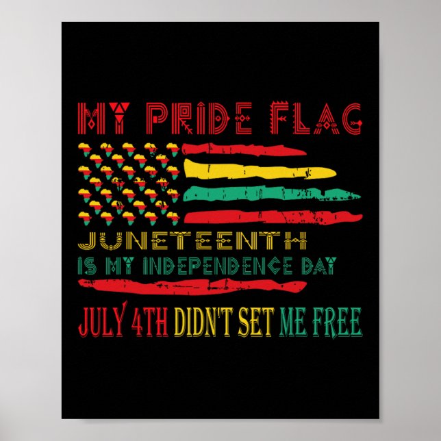 Affiche Le Drapeau De Fierté JunetDix Est Mon Jour D'Indép (Devant)