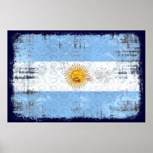 Affiche Le drapeau grunge de l'Argentine pour la La