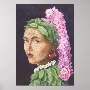 Affiche Le dryad avec le cerisier
