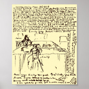 Affiche Le ~ Emily de Brontes et papier du journal intime