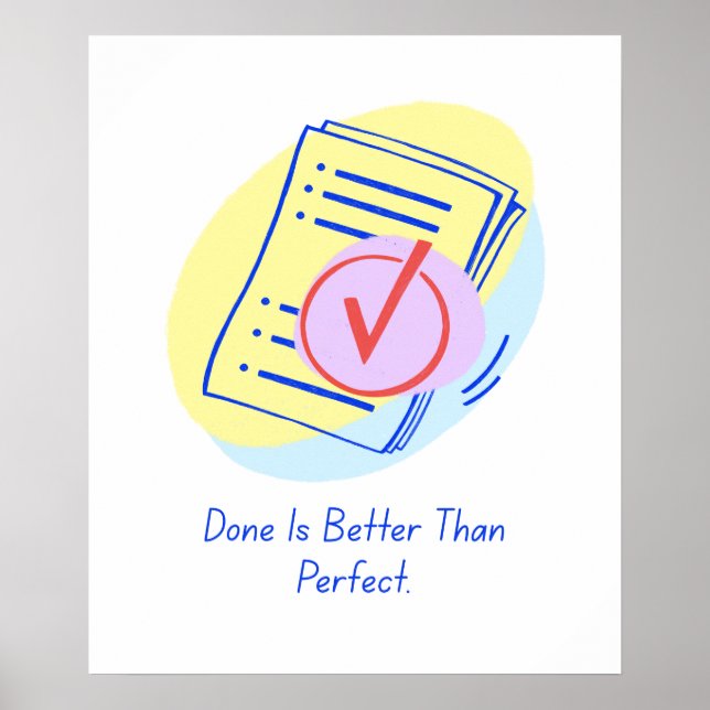 Affiche Le fait est mieux que la perfection - Motivational (Devant)