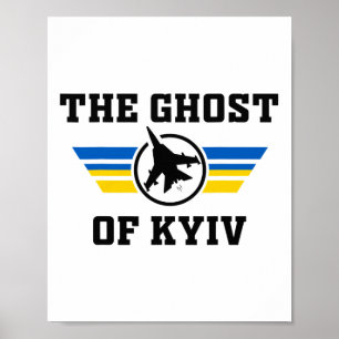 Affiche Le Fantôme de Kiev. Je suis avec l'Ukraine Drapeau