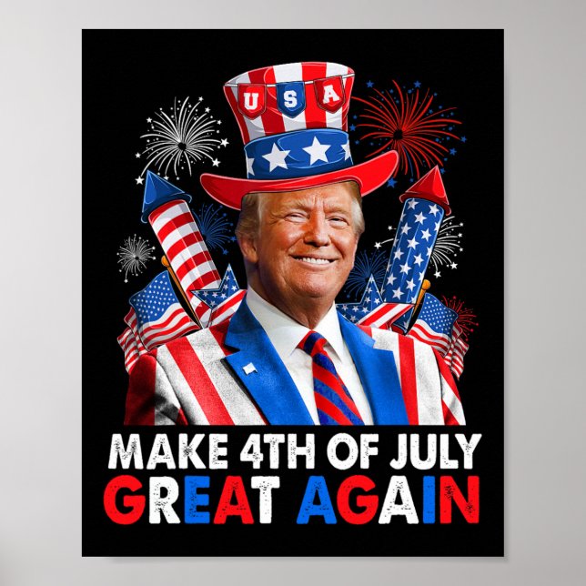 Affiche Le feu d'artifice patriotique de Trump rend 4 juil (Devant)