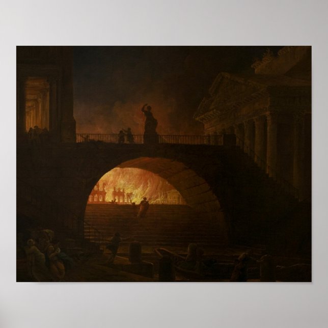 Affiche Le feu de Rome - Hubert Robert (Devant)