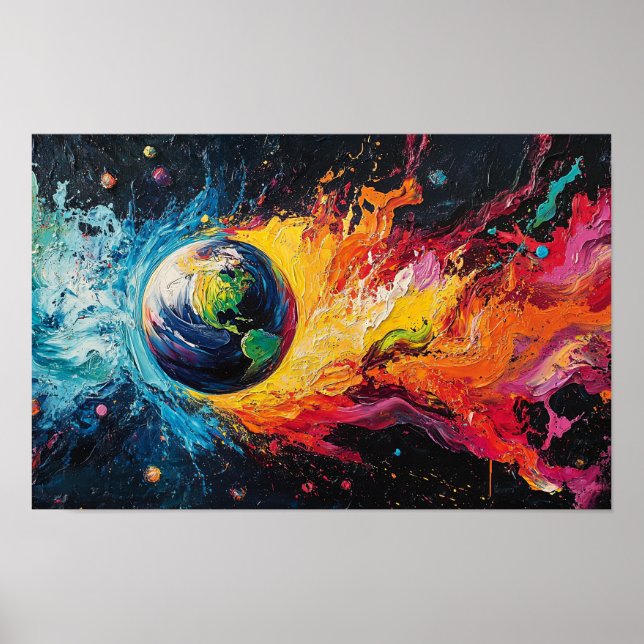 Affiche Le feu et l'eau entourent la Terre (Devant)