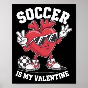 Affiche Le football est mon cœur de la Saint-Valentin pour