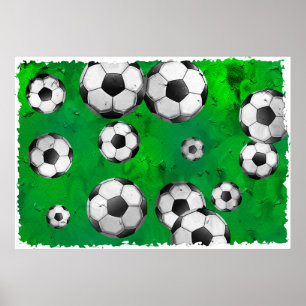 Affiche Le football grunge