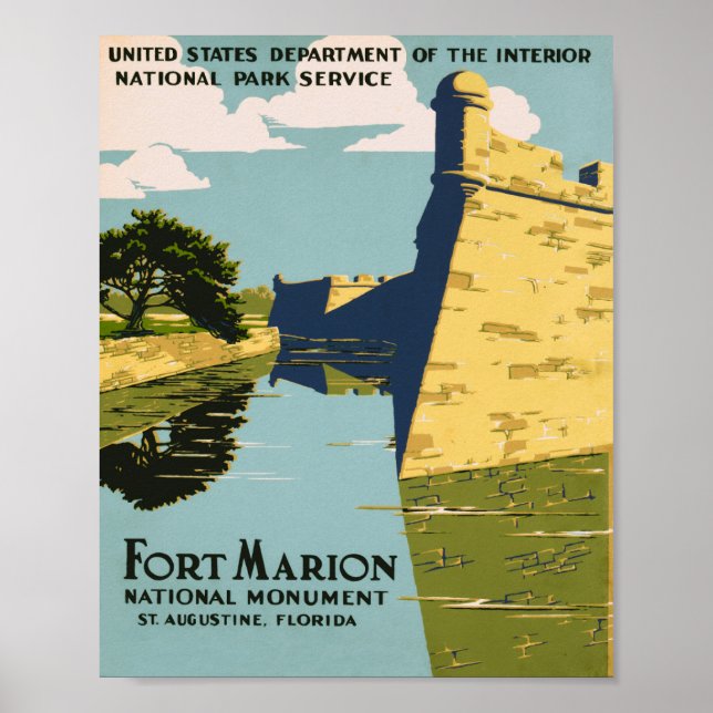 Affiche Le Fort Marion National Monument Vintage (Devant)