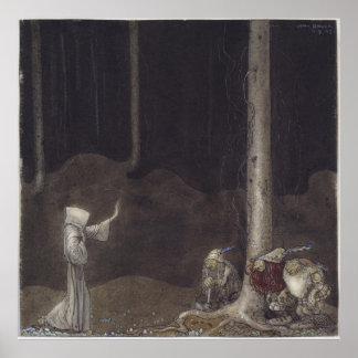 Affiche Le frère St. Martin et les trois trolls John Bauer