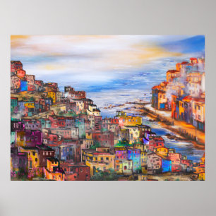 Affiche Le front de mer à Naplesitaly, naples, napoli, vil