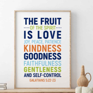 Affiche Le Fruit De L'Esprit Est Amour, Galates 5:22-23