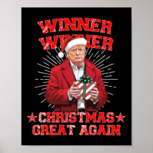 Affiche Le gagnant Noël grand à nouveau Trump Funny Hu