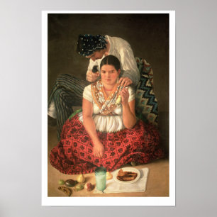 Affiche Le garçon et la fille gitans, (huile sur la toile)