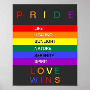 Affiche Le Gay pride LGBT Rainbow Love gagne sur mesure