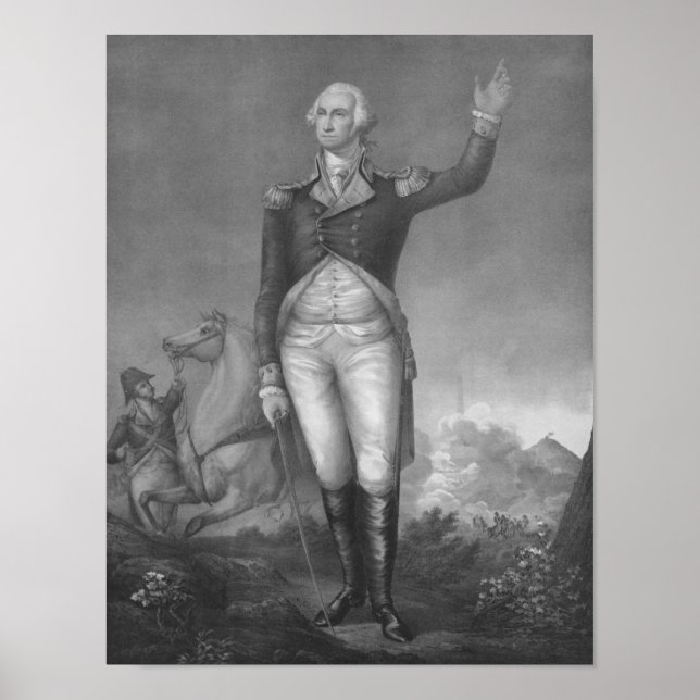 Affiche Le Général George Washington En Lithographie Unifo (Devant)