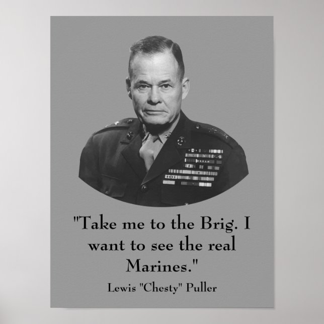 Affiche Le général Lewis Puller "Chesty" — Marine (Devant)