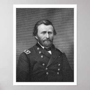 Affiche Le général Ulysses Simpson Grant, gravé après une