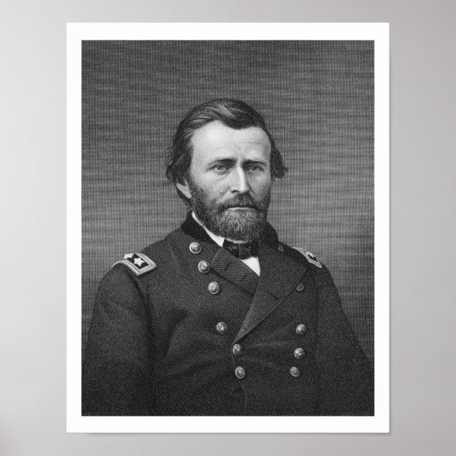 Affiche Le général Ulysses Simpson Grant, gravé après une  (Devant)