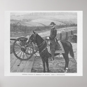 Affiche Le Général William Tecumseh Sherman à Atlanta