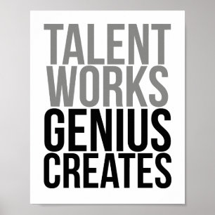 Affiche Le génie de travaux de talent crée