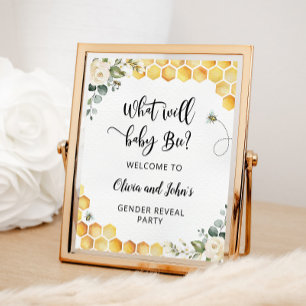 Affiche Le genre d'abeille révèle le signe de bienvenue