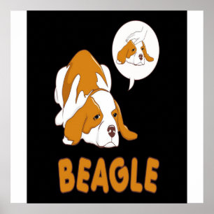 Affiche Le gentil Chien Beagle Est En Train De Mentir