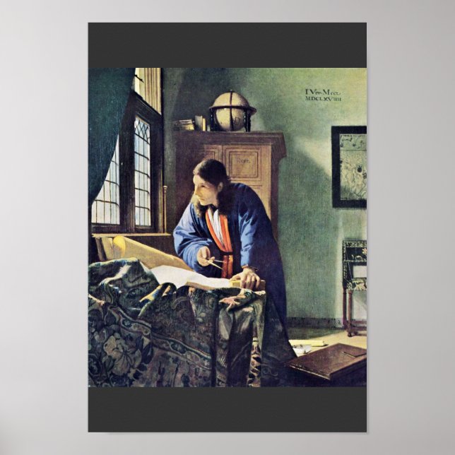 Affiche Le Géographe, Par Johannes Vermeer (Devant)