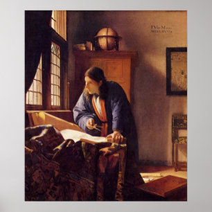 Affiche Le géographe par Johannes Vermeer