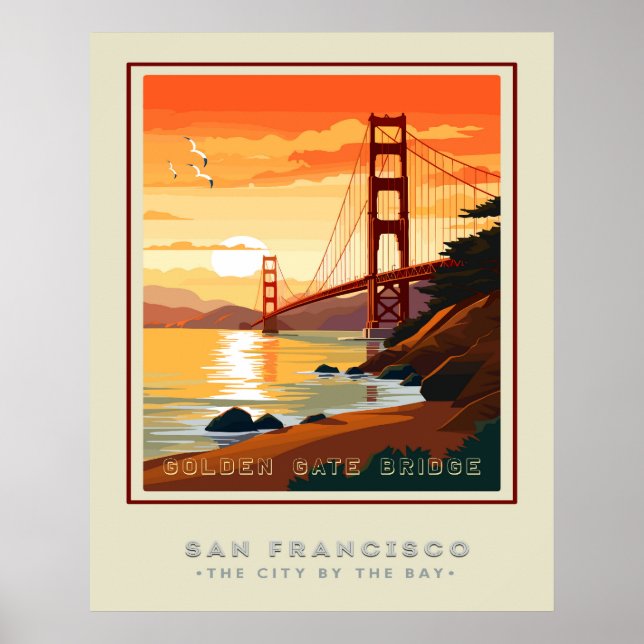 Affiche Le Golden Gate Bridge de San Fran (Devant)