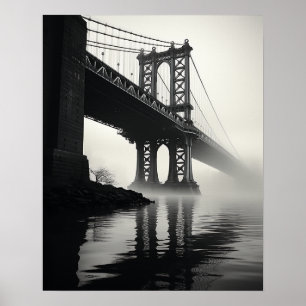 Affiche Le Golden Gate Bridge en noir et blanc