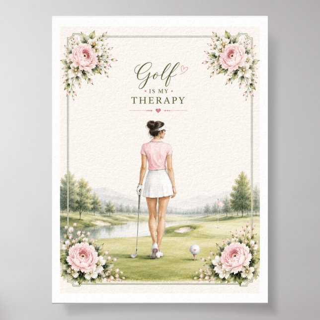 Affiche Le golf est ma thérapie pour golfeuse  (Devant)