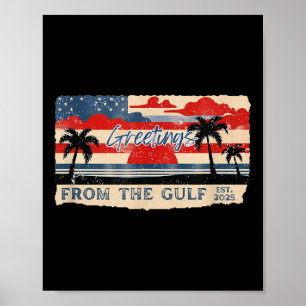 Affiche Le Golfe Américain Du Mexique Renomme Vintage