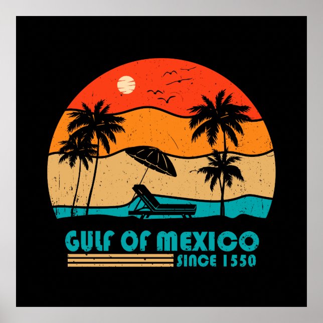 Affiche Le golfe du Mexique reste salé vintage (Devant)