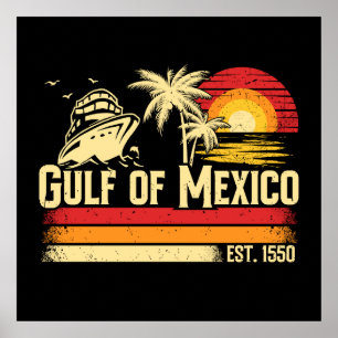 Affiche Le golfe du Mexique reste salé vintage