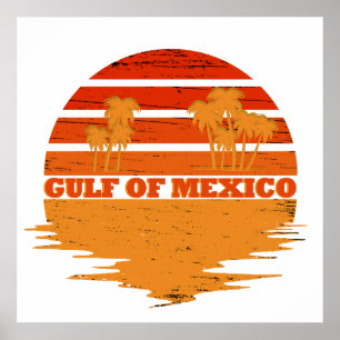 Affiche Le golfe du Mexique reste salé vintage