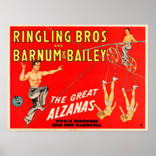 Affiche Le Grand Alzanas Acrobat Linewalker Aerial Circus