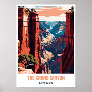 Affiche Le Grand Canyon, Arizona, USA Illustration moderne