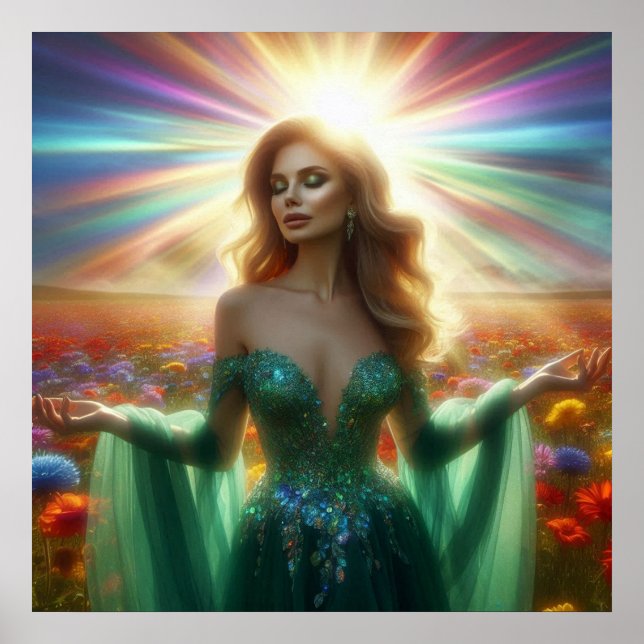 Affiche Le grand mur de robe verte 40x40 (Devant)