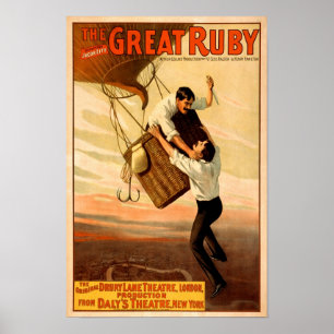 Affiche Le Grand Rubis, 1899. Théâtre Vintage