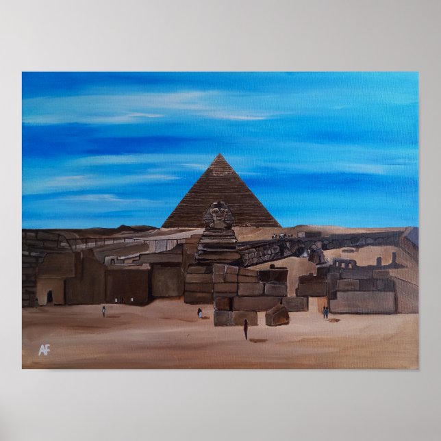 Affiche Le Grand Sphinx et la Pyramide de Khafre (Devant)