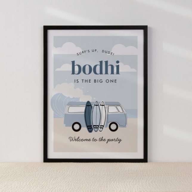 Affiche Le grand Surf de plage des garçons à l'anniversair (Créateur téléchargé)