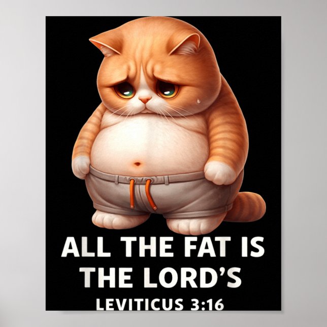 Affiche Le gras appartient au Seigneur Lévitique 3_16 Chat (Devant)