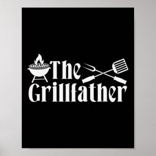 Affiche Le Grillfather - Cadeau Bbq Fête des Pères - Drôle