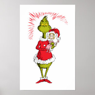 Affiche Le Grinch tient Cindy Lou Who
