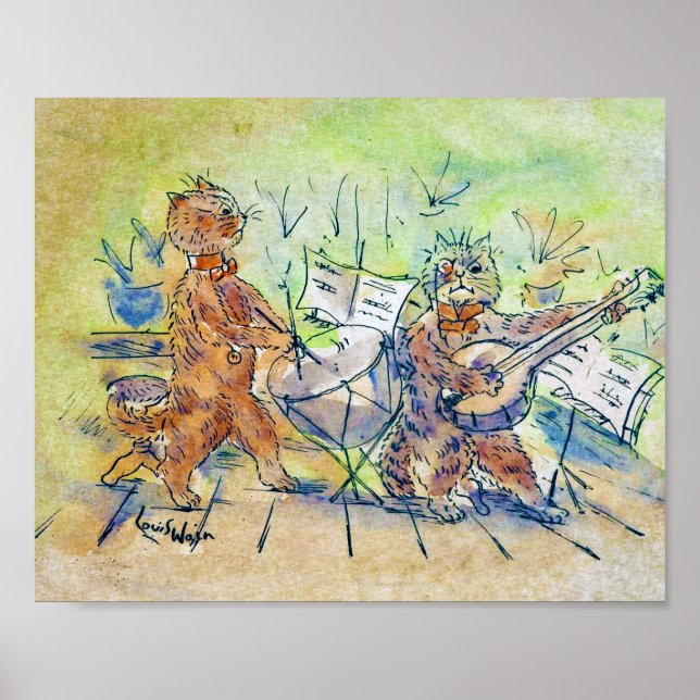Affiche Le groupe de Cats, Louis Wain (Devant)