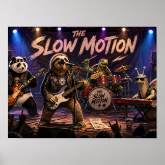 Affiche Le Groupe de Rock Animaux Drôles au Ralenti Poste