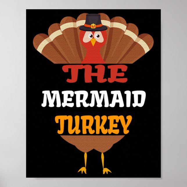 Affiche Le Groupe de Thanksgiving de la dinde de la sirène (Devant)