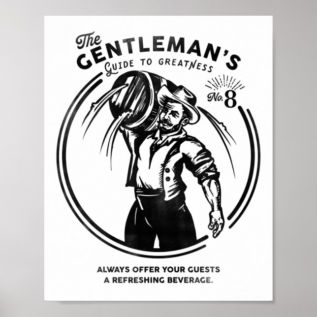 Affiche "Le Guide de la Grandeur de Gentleman" La bière Ma (Devant)