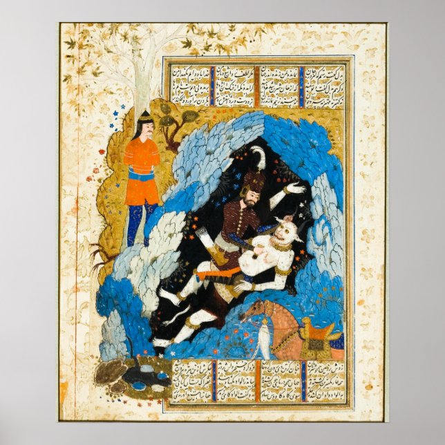 Affiche Le héros Rustam tue le démon blanc (Devant)