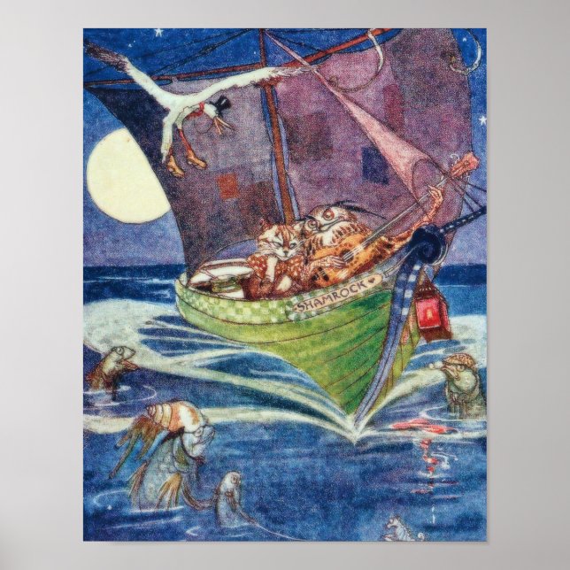 Affiche Le Hibou et la Chatte William Pogany Fine Art (Devant)